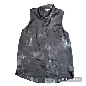 Calvin Klein Black Marble Sleeveless Flowy Top
